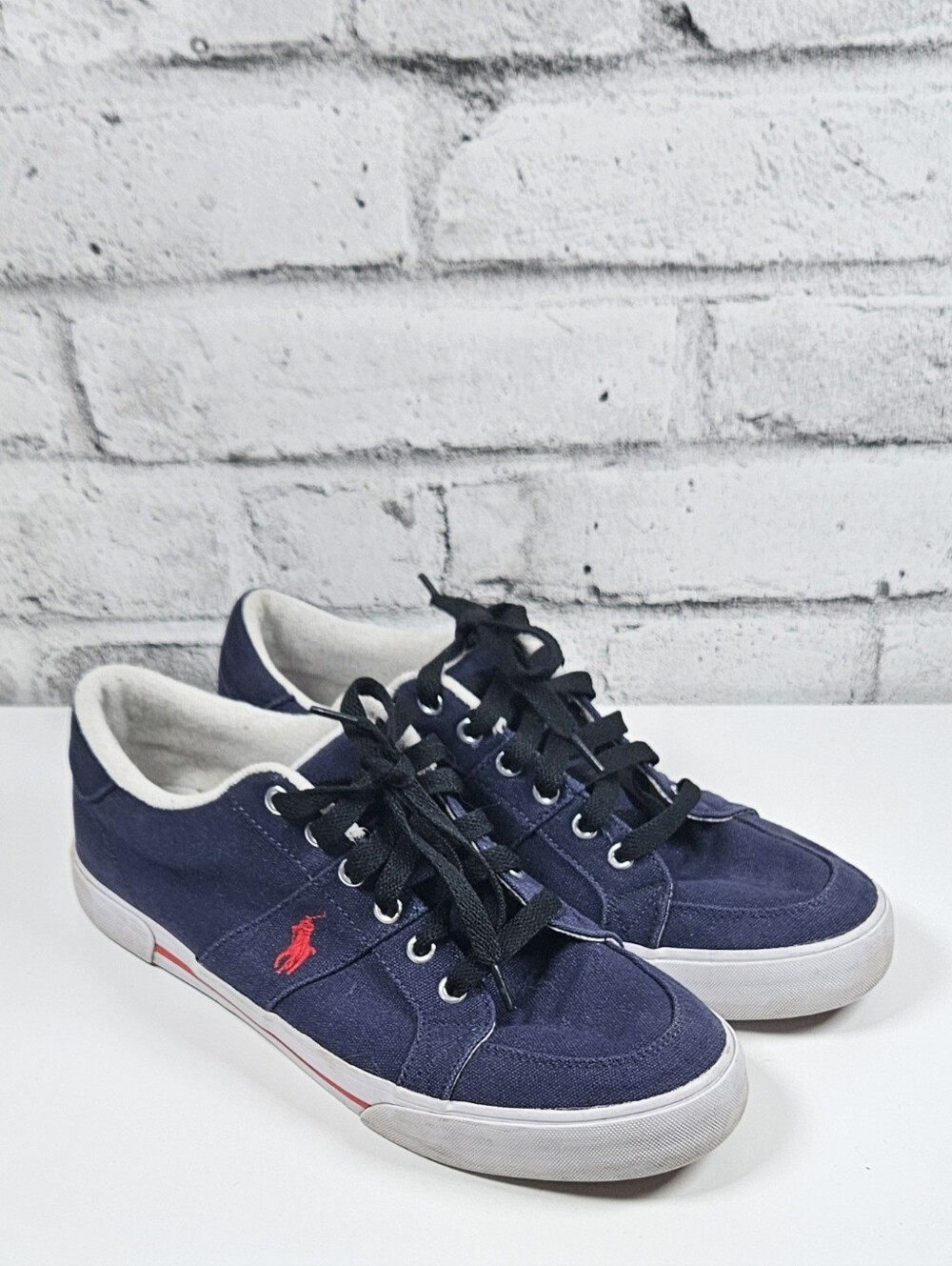 Polo Ralph Lauren Humberto Mens 10.5 Navy Canvas Low Top Sneakers